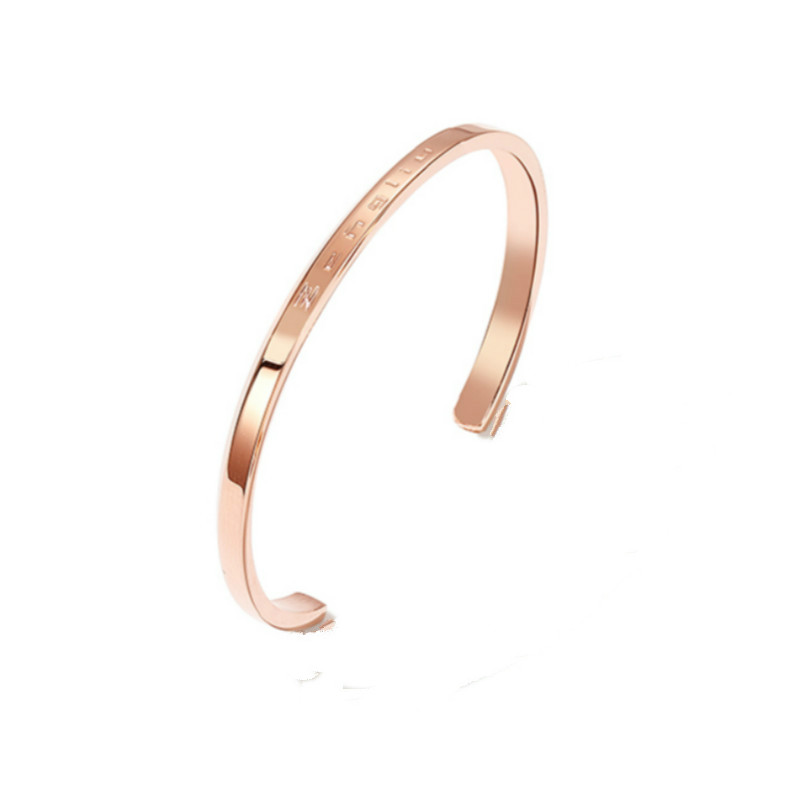 Rustfrit stål åbning bogstaver armbånd