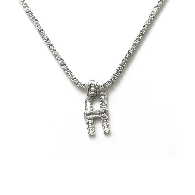 Lady Creative Metal Letter Diamond Pendant Halskæde