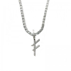 Smykker høj kvalitet Brugerdefineretnavn sølv bogstaver halskæder vedhæng charme med sølv tenniskæde