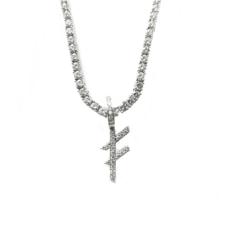 Smykker høj kvalitet Brugerdefineretnavn sølv bogstaver halskæder vedhæng charme med sølv tenniskæde